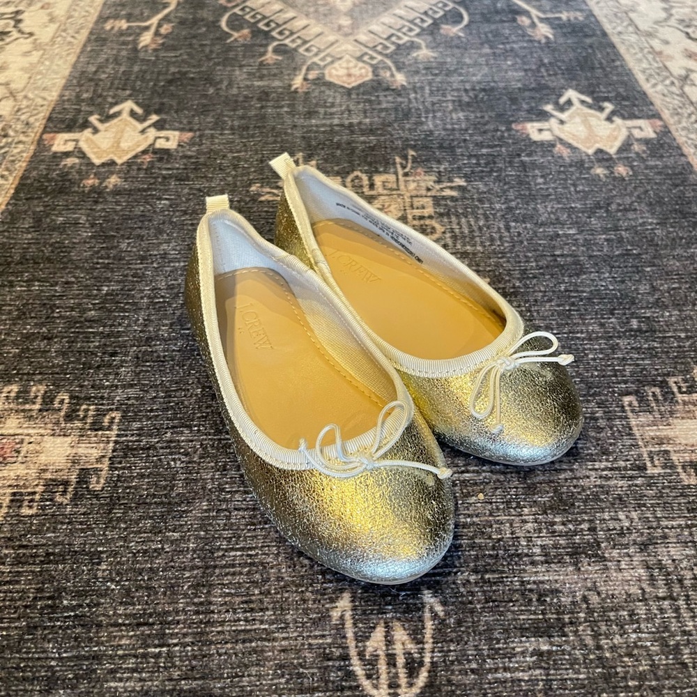 J. Crew Metallic Gold Flats
